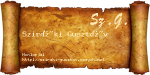 Sziráki Gusztáv névjegykártya