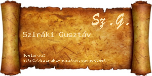 Sziráki Gusztáv névjegykártya